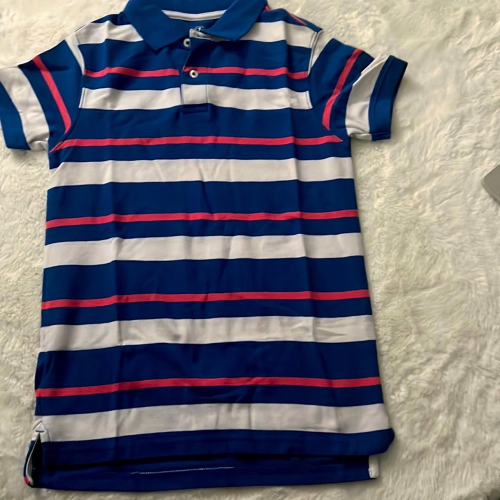 J Khaki Polo Striped Shirt